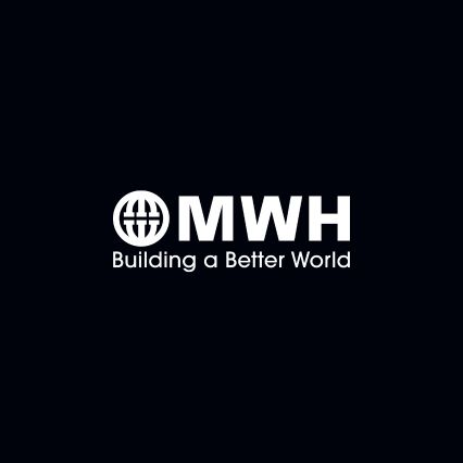 MWH Treatment logo white on a black background
